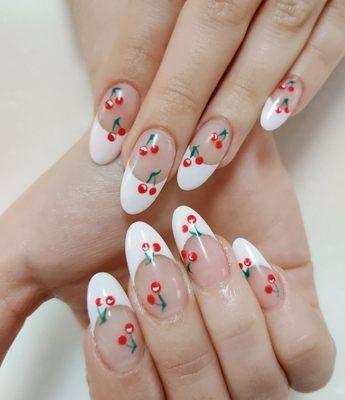 acrylic nails with french design