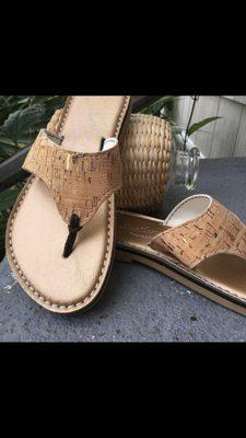 Cork straps on Bronze footbed