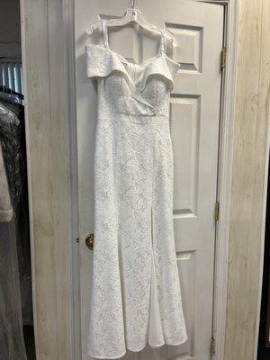 shorten hem (wedding dress)