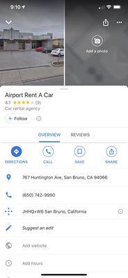 Airport Rent a Car info