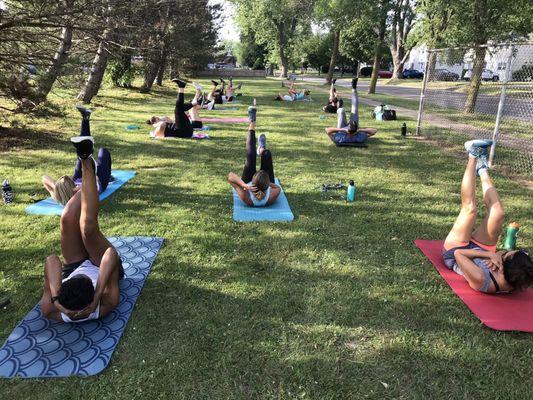 AB Blast fitness class tonight! Beautiful night for an outdoor workout