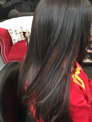 Dark with peek a boo highlights