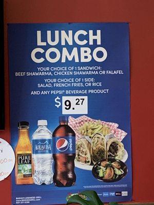 Great lunch special as of 11/3/20