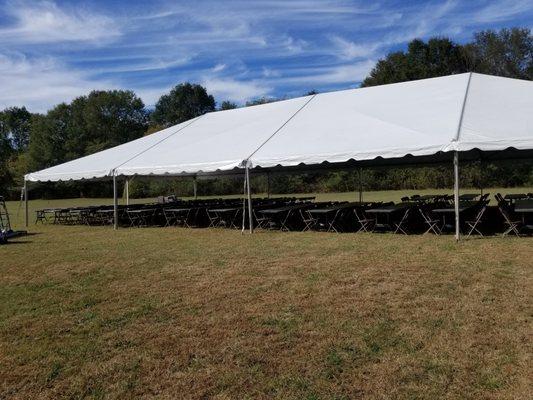 MIll Springs Academy's tent with a great view