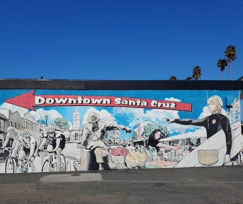 "Downtown Santa Cruz mural made possible through the generosity of The Pappas Family."  Located @ Beach & Front Streets.