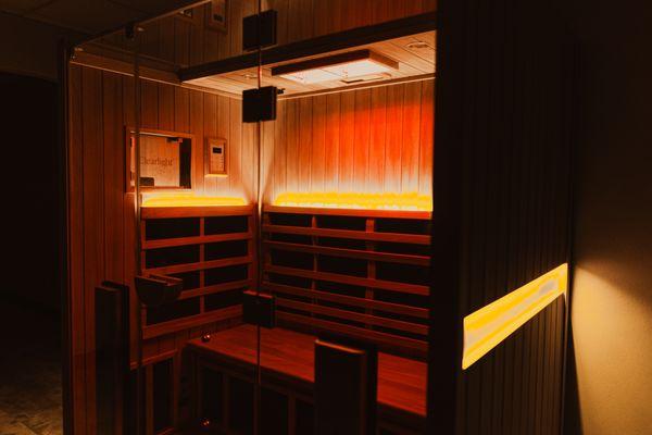 Clearlight infrared sauna with chromotherapy.