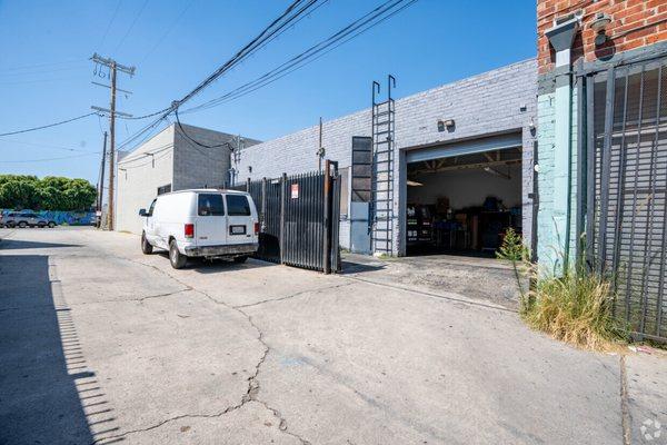 Back alley roll-up loading dock entrance