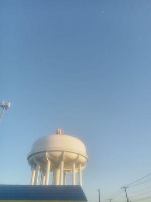 We sit on the other side of the water tower across from Arby's restaurant