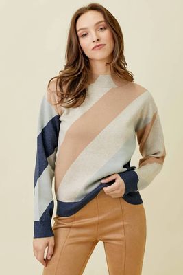 Thin sweater with stripes