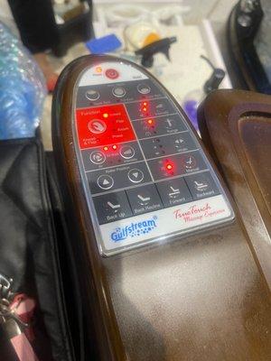 Massage chair control