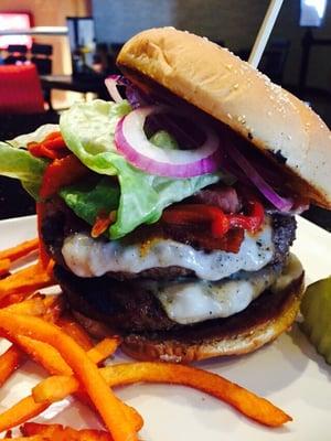 Ridiculously HUGE Stallion Burger!! Awesome!