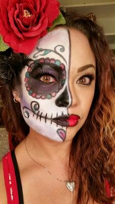 Day of the Dead makeup application #halloweenmakeup #beautybylaurenu