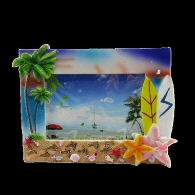 We have a variety of Tropical themed picture frames that can be pad stamped with your City, Logo or special event.