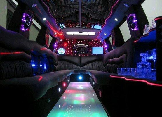 Streched Cadillac Escalade interior.