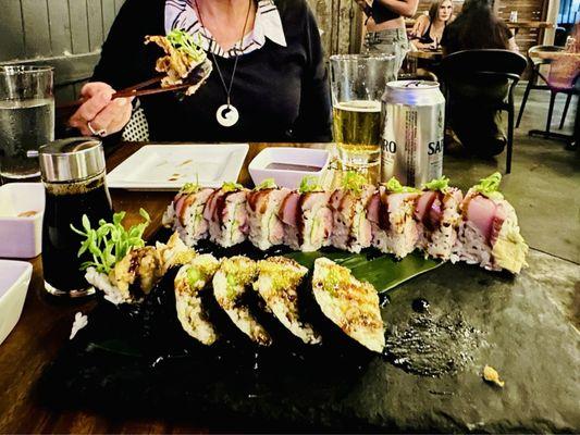 Spider Roll and Hamachi Rolls