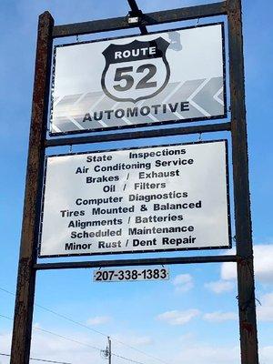 Rt 52 Automotive new signage.