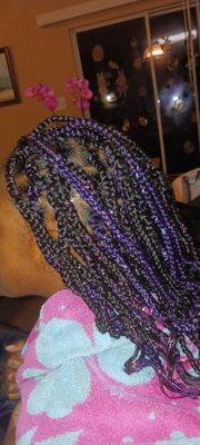 Individual braids with glitter box braids