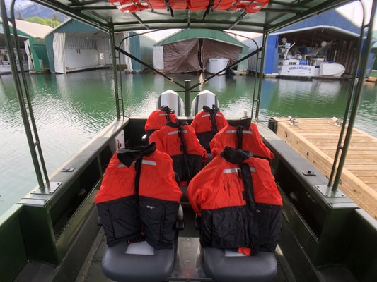 Covered open seating lets you get up close and personal with Alaska!