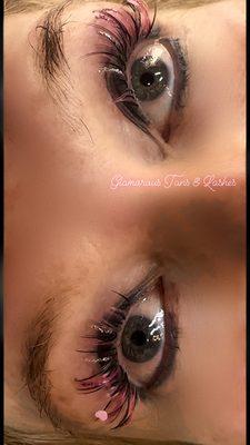 Volume colored eyelash extensions