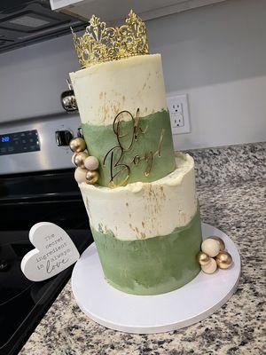 "Oh Boy" 2 tier cake