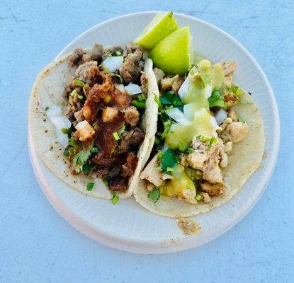 carne asada taco & chicken taco