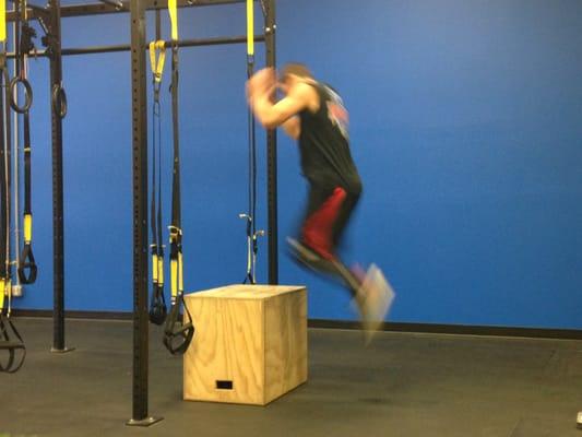 Box jumps at Ultimate Fit Zone's cross training boot camp