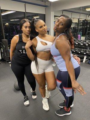 In the gym with Tamika and Jaimie