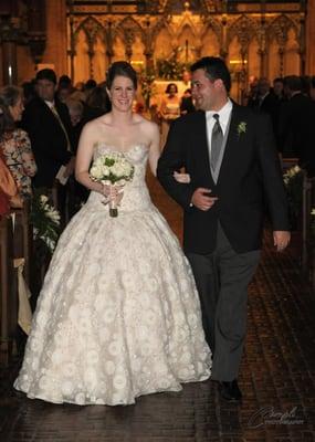 Exquisite hand-made lace was used to construct this amazing wedding ball gown by Janice Martin Couture - www.janicemartin.net