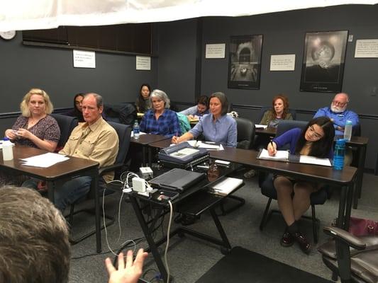 Rapt attention from the class during the Director's Cut On Camera Workshop.