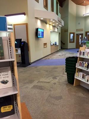 New checkout area as seen from the new books area.