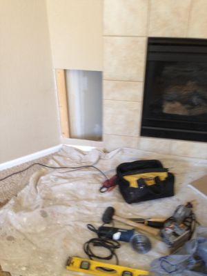 Access behind fireplace to seal smoke smell from adjacent town home