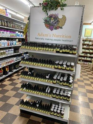 Our Adam's Nutrition display.