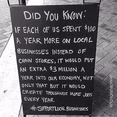 Just a friendly reminder. Keep it local.