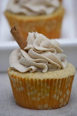 Vanilla Chai Cupcakes with Cinnamon Butter Cream Topping....