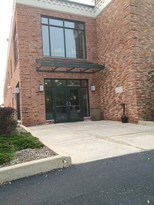 Doors that you enter to go down stairs