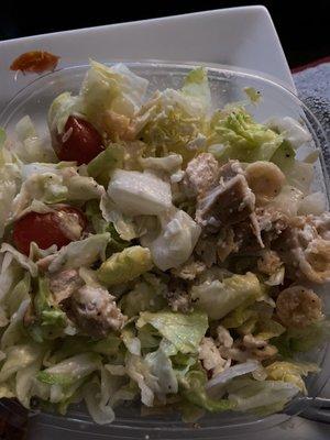 Spicy Chicken Caesar Salad with iceberg lettuce? Not good..