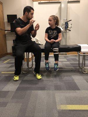 Wonderful Dr Jason explaining what he's doing to do to my 5 year old  who is scared at her first appointment! She now loves him too!!