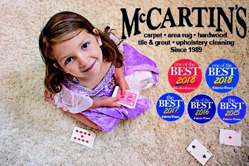 McCartin's carpet cleaning has been voted Best of Bucks