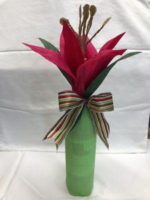 Wine bottle flower wrap