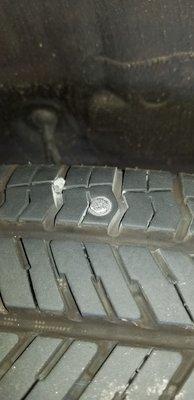 Nail in tire. They did not see it.