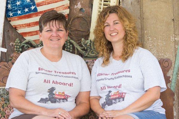 Owners of Boxcar Treasures, Carol Riggan and Jodie Schimke