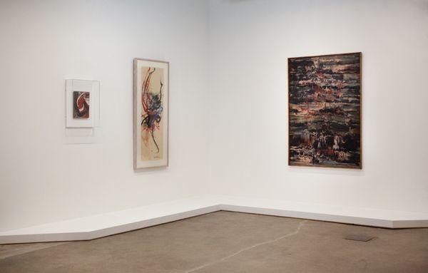 Installation view, Earthquakes And The Mid Winter Burning Sun, Kour Pour and Kazuo Shiraga at Ever Gold [Projects], 2017.