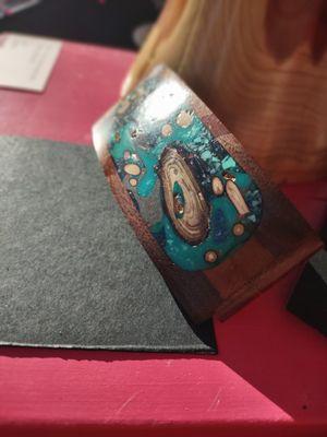 Wooden Barrette with Inlaid Resin by Doug Glassick $27