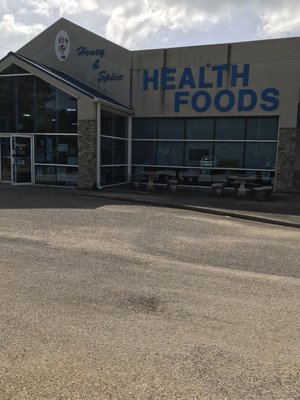 We're in the Honey & Spice Health Foods Building