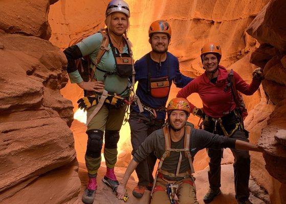 Guests enjoying the redrock canyon glow at Robbers Roost.