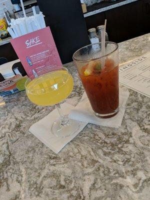 Mimosa and smoky bloody Mary