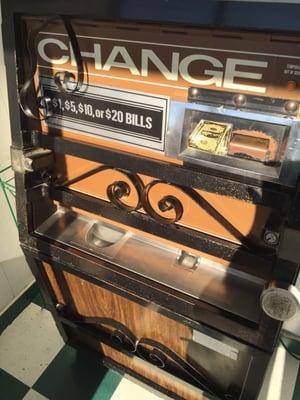 Although the change machine looks broken down and antiquated, we found that it works well.