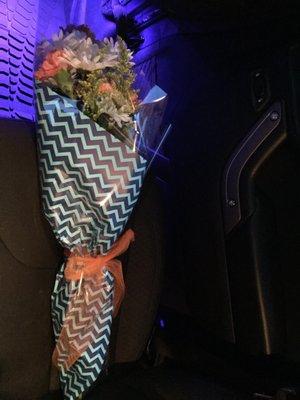 Not the best photo, but oh well. The bouquet was just what I needed to drop off to a friend for their birthday.