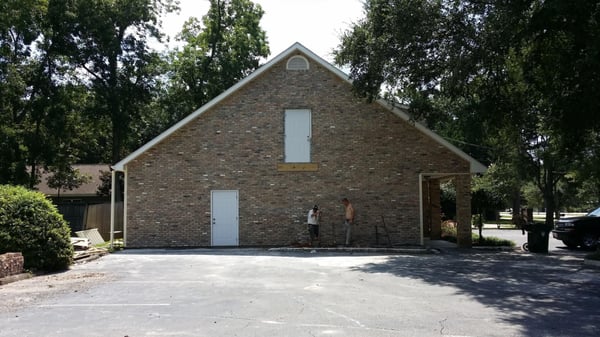 Removal of Siding, Complete Brickwork and rebuilt Staircase