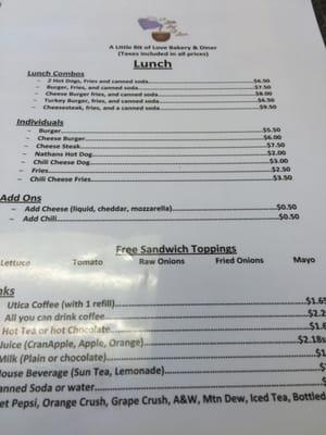 Awesome breakfast and lunch menu!